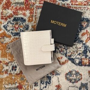 Moterm White Croc Leather Planner